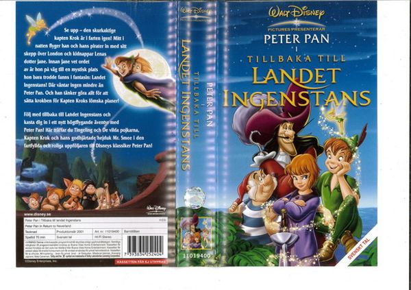 Peter Pan i tillbaka till Landet Ingenstans (vhs)