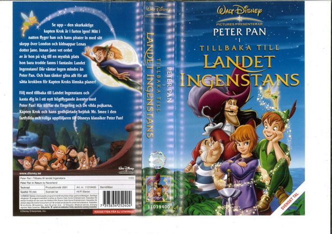 Huvudbild Peter Pan i tillbaka till Landet Ingenstans (vhs)