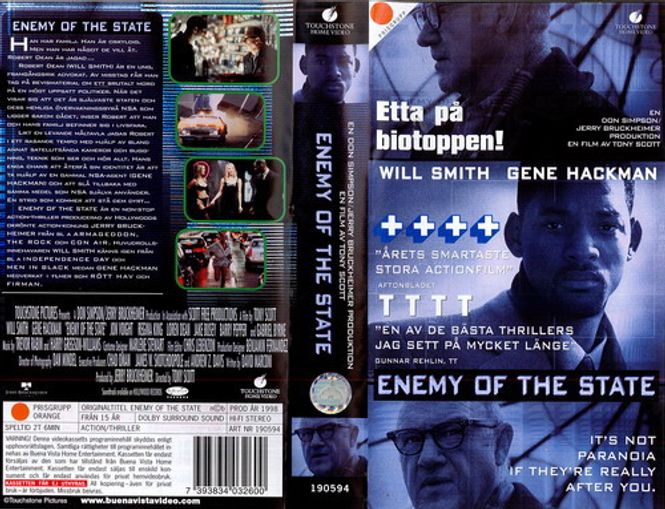 Huvudbild ENEMY OF THE STATE (VHS) ny