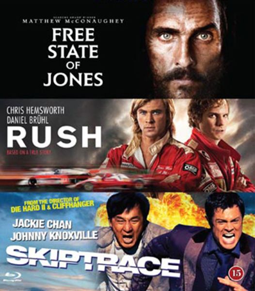 Tripple Pack 3:Free State Of Jones, Rush, Skiptrace (Blu-Ray)